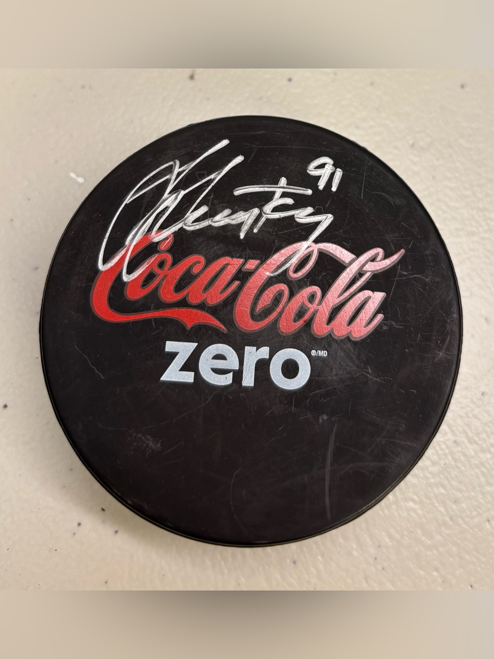 Steven Stamkos #91 Signed Coca-Cola Zero Hockey Puck Autograph NHL Memorabilia